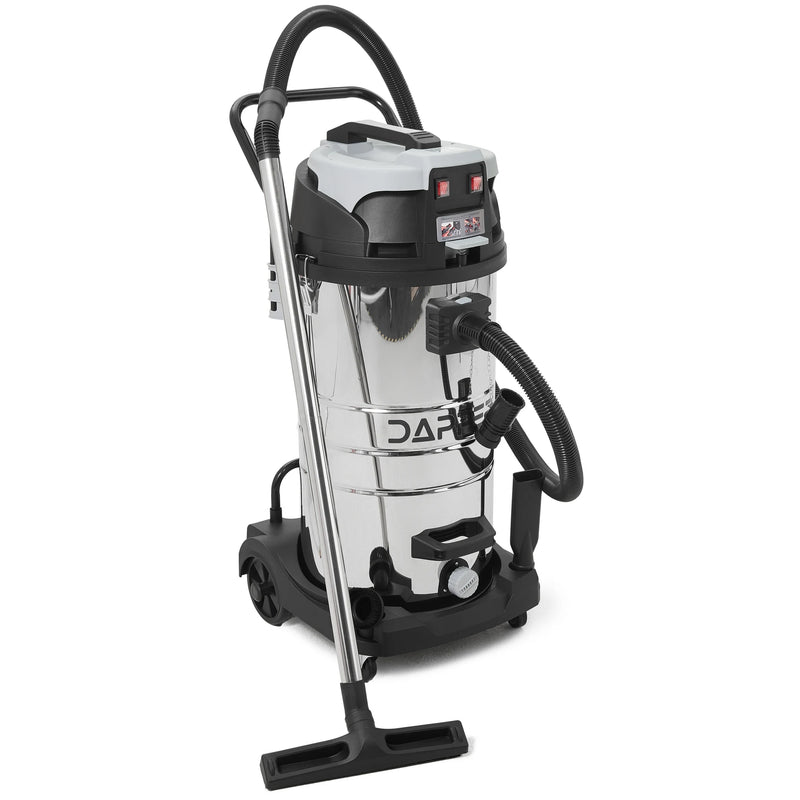 Dapper Supply DP-CVC1122 Wet/Dry Vacuum – 26.5-Gal Stainless Steel Tank, 11 Peak HP, Built-In Drain