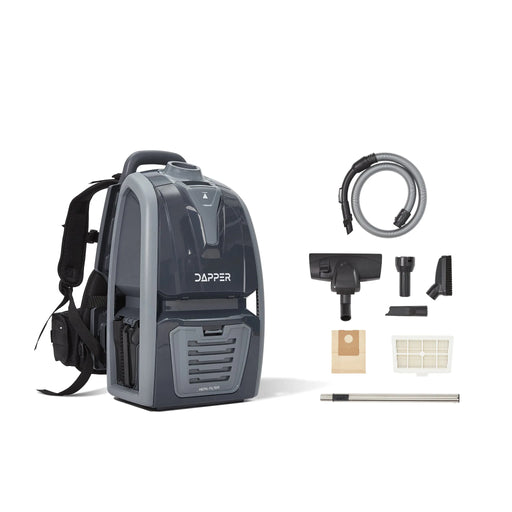 Dapper Supply DP-CVC1141 Dapper Commercial Backpack Vacuum 1200W, 6 Qt, HEPA Filter, 50 Ft Cord, 11 lb DP-CVC1141 view 1