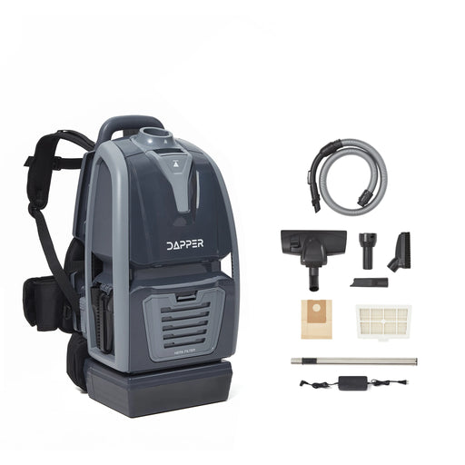 Dapper Supply DP-CVC1142 Cordless Backpack Vacuum & Blower – 36V, 6 Qt, HEPA, 65 dB