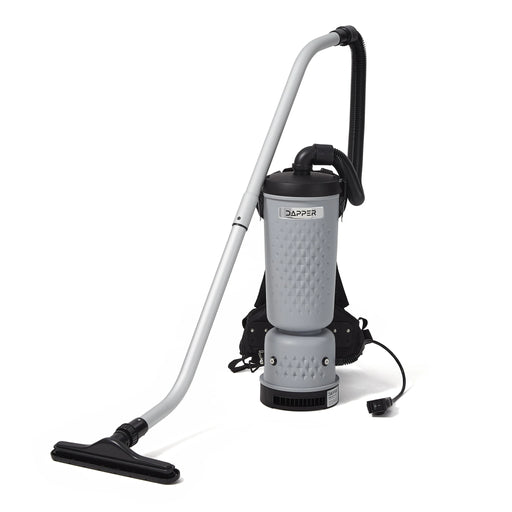Dapper Supply DP-CVC1143 Commercial Backpack Vacuum – 1200W, 10.5 Qt, H12 HEPA, 55-Ft Reach