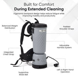 Dapper Supply DP-CVC1143 Commercial Backpack Vacuum – 1200W, 10.5 Qt, H12 HEPA, 55-Ft Reach