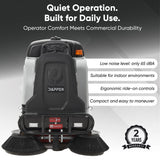 Dapper Supply DP-RAFS1232 Ride-On Floor Sweeper – 49", 25 Gal, 77,500 SF/Hr, 6 MPH