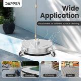 Dapper Supply DP-SPW1114 Pressure Washer Surface Cleaner – 15" Path, 4000 PSI, 2 Extension Wands
