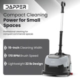 Dapper Supply DP-WPFS1204 Mini Automatic Floor Scrubber – 15" Cleaning Width, Walk-Behind