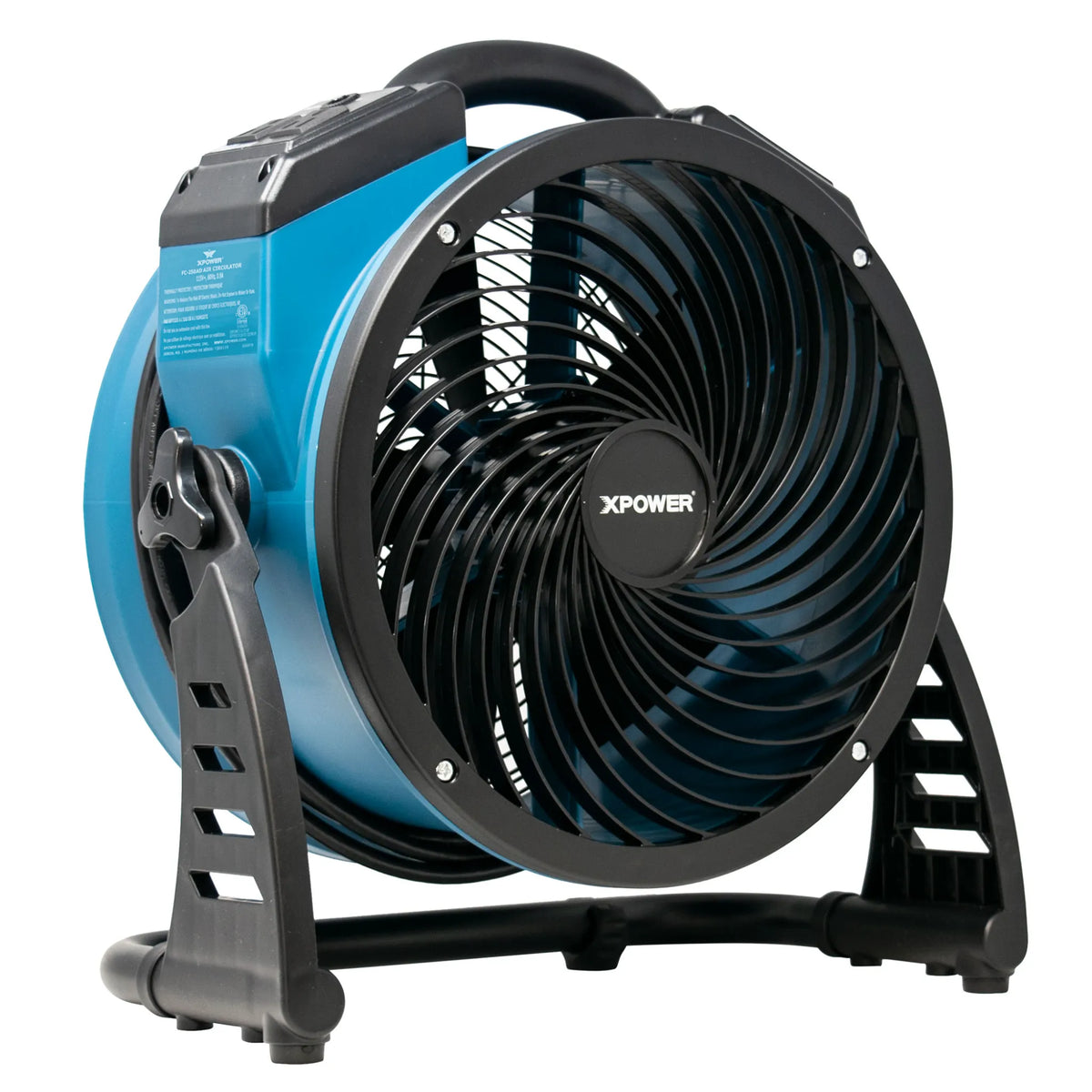 XPOWER FC-250AD Pro 13" Brushless DC Motor Air Circulator Fan with Power Outlets - Water Damage Restoration – 1560 CFM, 115V