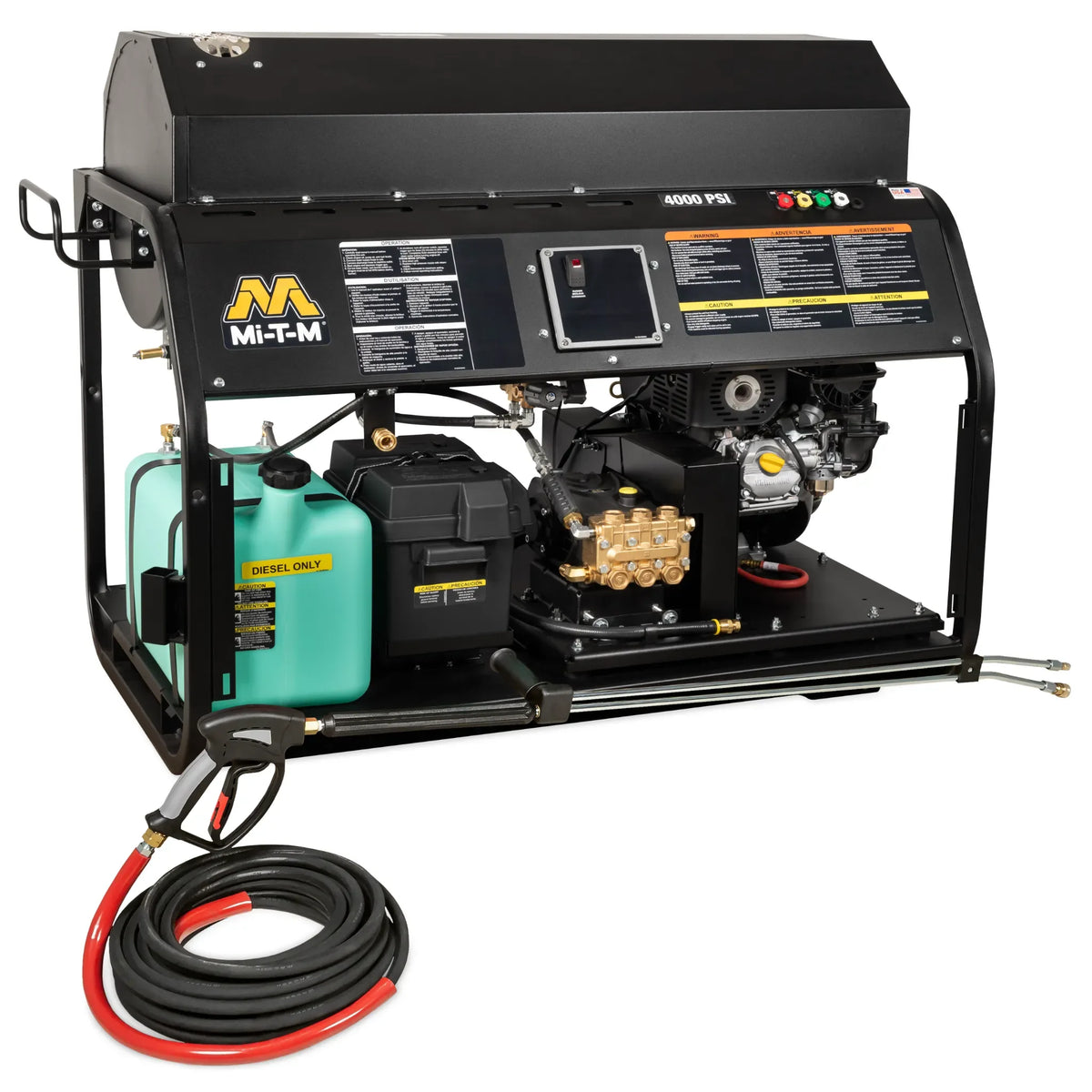 Mi-T-M HS-4004-0MGH Hot Water Pressure Washer – 4000 PSI, 3.7 GPM, Honda GX390