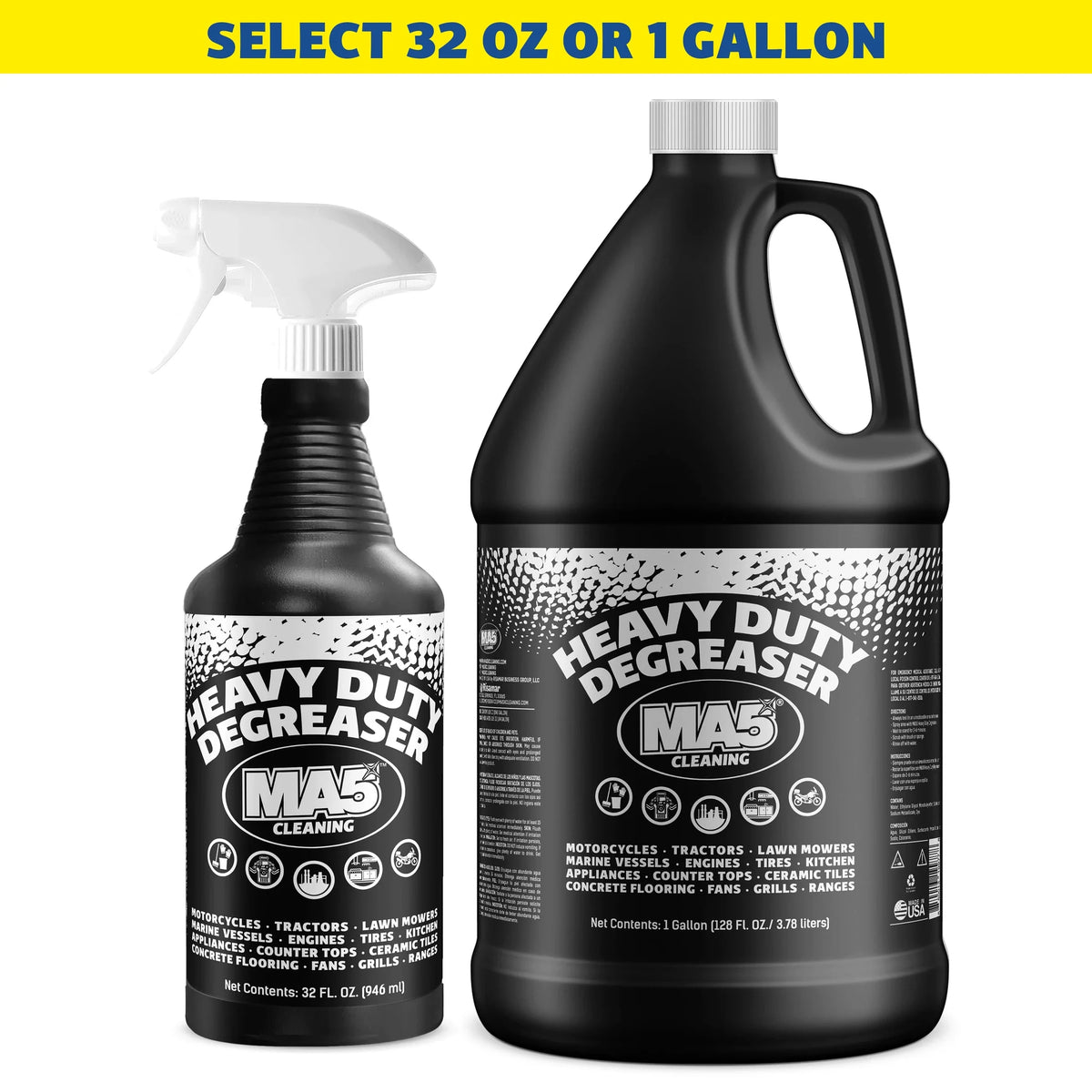 MA5X Heavy Duty Degreaser Black - pH 12-13, 1 Gallon