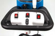 Control panel of Sanitmax SM350 carpet extractor featuring roll brush and spray buttons.