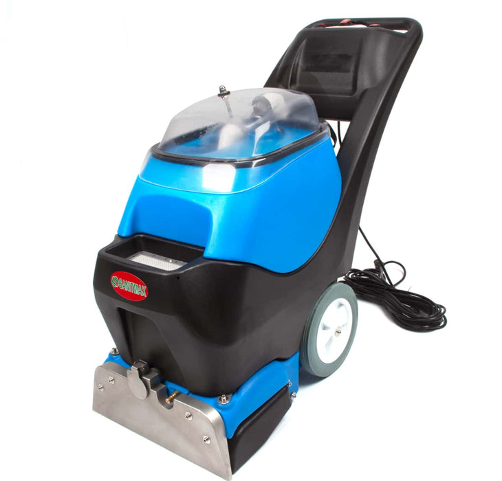 Sanitmax SM350 commercial carpet extractor in blue, designed for powerful carpet cleaning with a 13.8" width and durable build.