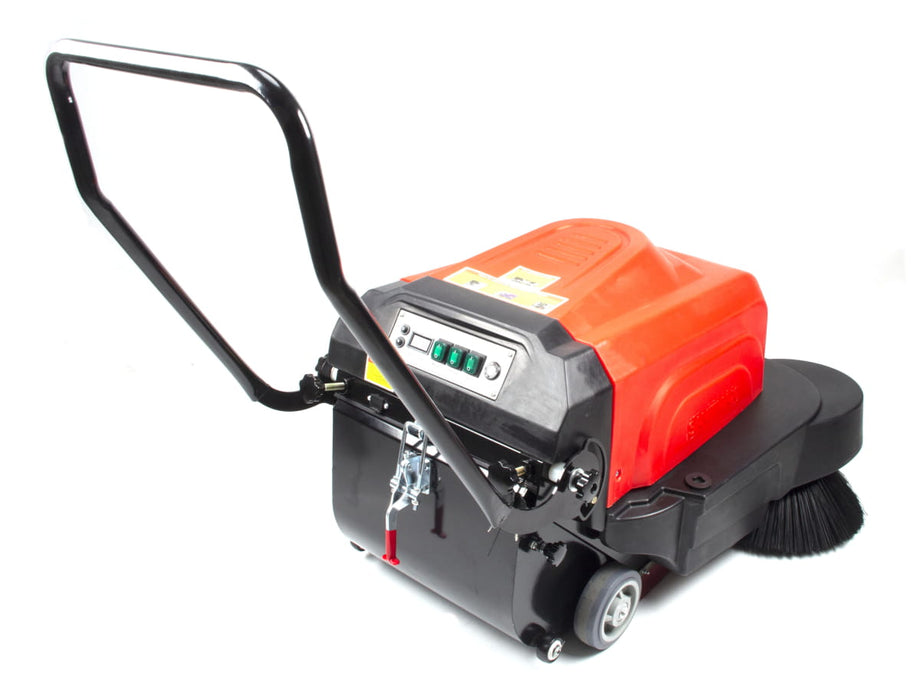 SM1050B 41.3" Battery Powered Walk-behind Floor Sweeper with Water Sprinklers, Triple Brushes