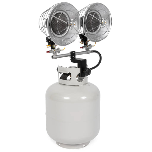 Mi-T-M MH-0030-IM11 Propane Radiant Tank-Top Heater – 30,000 BTU, Double Burner