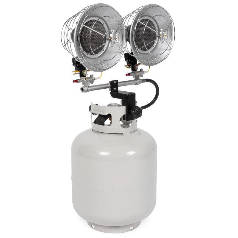 Mi-T-M MH-0030-IM11 Propane Radiant Tank-Top Heater – 30,000 BTU, Double Burner