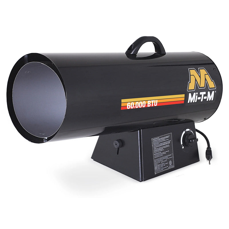 Mi-T-M MH-0060-LM10 Propane Forced-Air Heater – 60,000 BTU, 1,500 Sq Ft, Adjustable