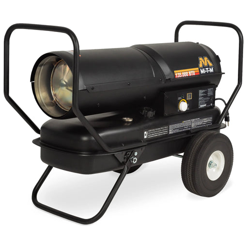 Mi-T-M MH-0135-0M11 Kerosene Forced-Air Heater – 135,000 BTU, 3,375 Sq Ft, Multi-Fuel