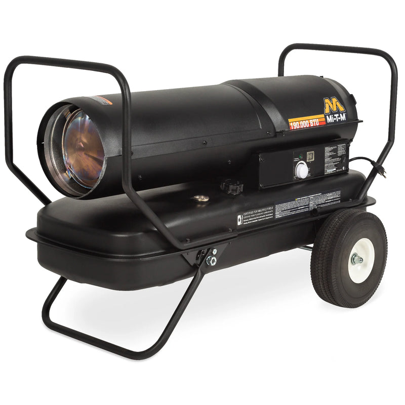Mi-T-M MH-0190-0M11 Kerosene Forced-Air Heater – 190,000 BTU, 4,750 Sq Ft, Multi-Fuel
