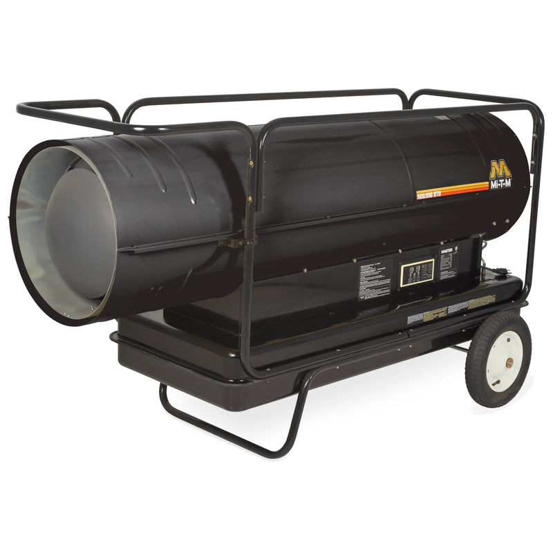 Mi-T-M MH-0600-0M11 Kerosene Forced-Air Heater – 600,000 BTU, 15,000 Sq Ft, Wheeled