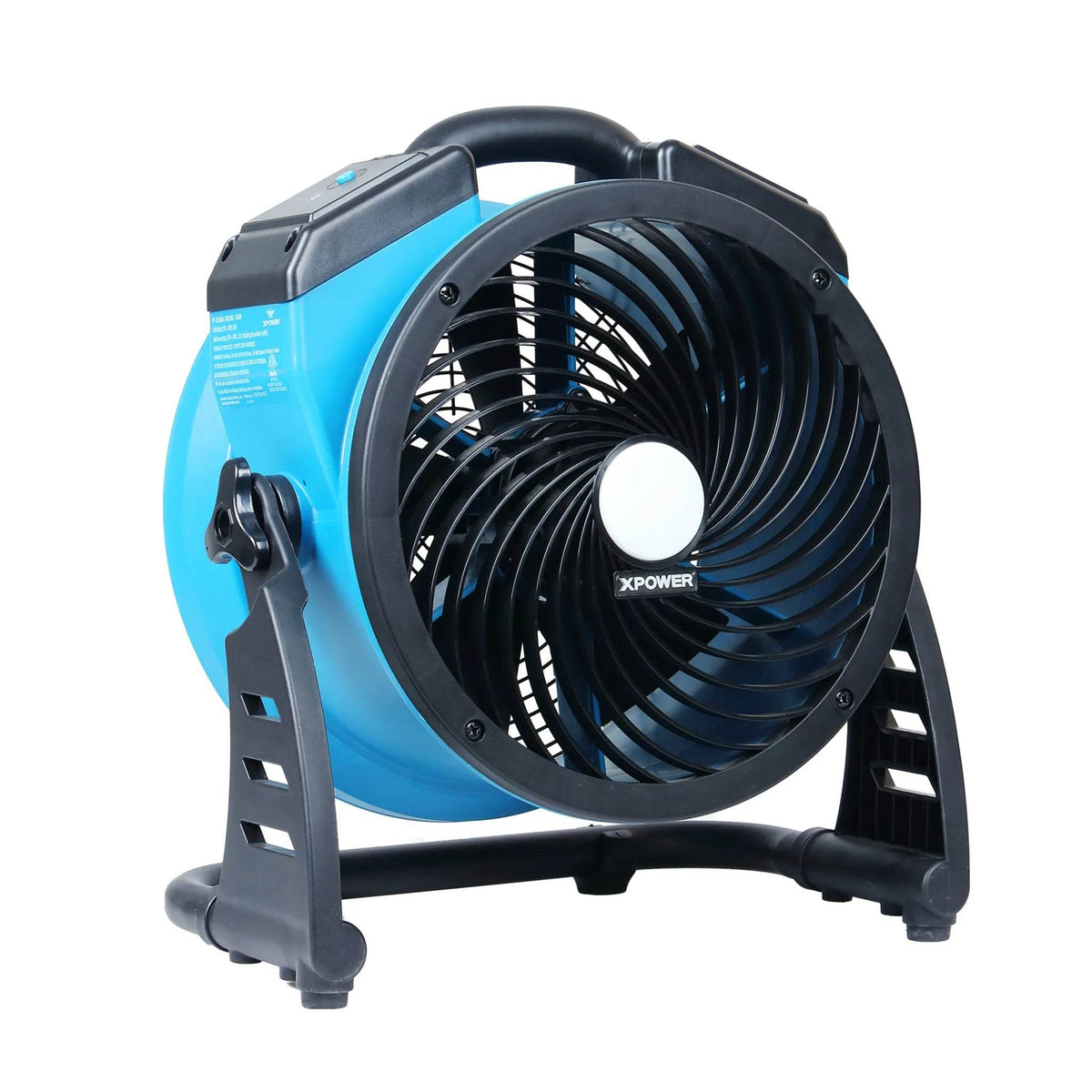 XPOWER P-21L Industrial Axial Air Mover with LED Spotlight - Water Damage Restoration – 1100 CFM, 115V