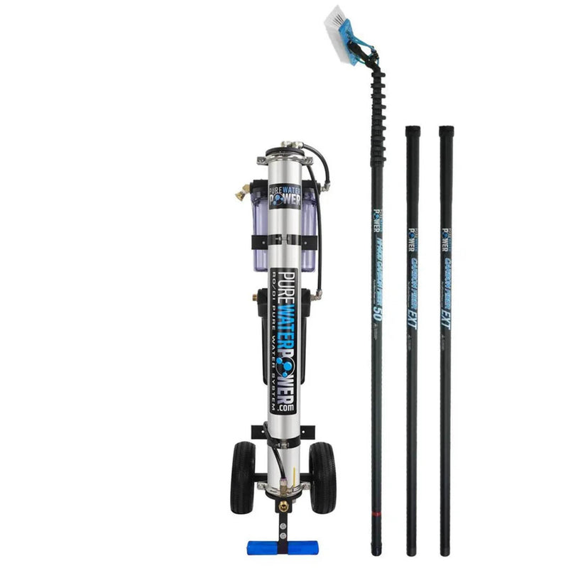 Pure Water Power Package Single RO/DI, High Mod Carbon Fiber - 60 Foot - US Cleaning Tools
