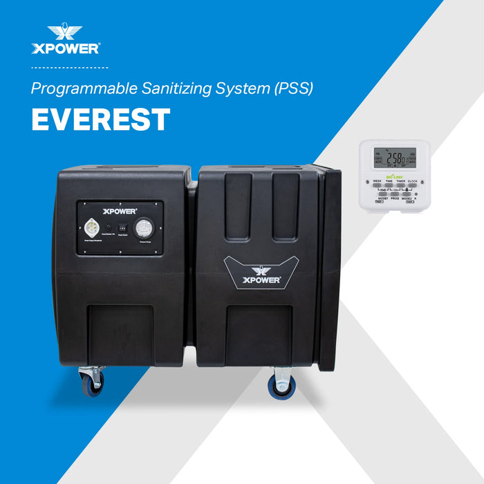 XPOWER Everest Programmable Sanitizing System PSS – 2000 CFM HEPA Air Purifier with Digital Timer & IAQ