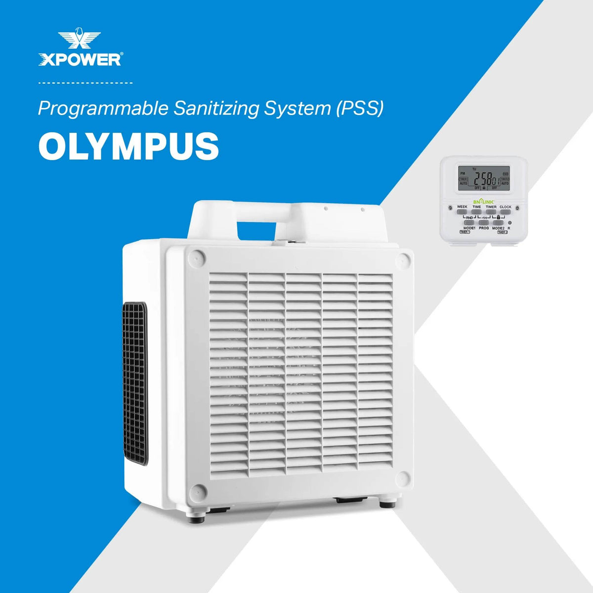 XPOWER PSS1 HEPA Air Scrubber – 600 CFM, 4-Stage Filtration, Digital Timer
