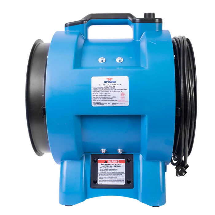 XPOWER X-12 1/2 HP Industrial Confined Space Fan - US Cleaning Tools