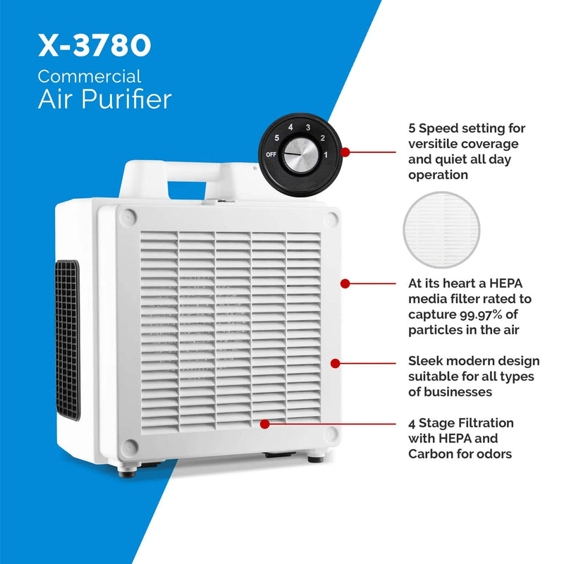 XPOWER Olympus PSS1 Programmable Sanitizing System – 600 CFM HEPA Air Purifier with Digital Timer - US Cleaning Tools