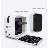 Airgle AG300 cHEPA carbon and Titanium Pro UV filter stack