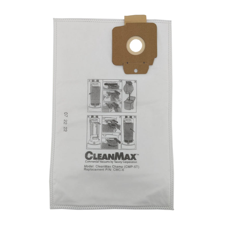 CleanMax CMC-6 Champ HEPA Media Vacuum Bags – 6 Pack (Fits CMP-5T)