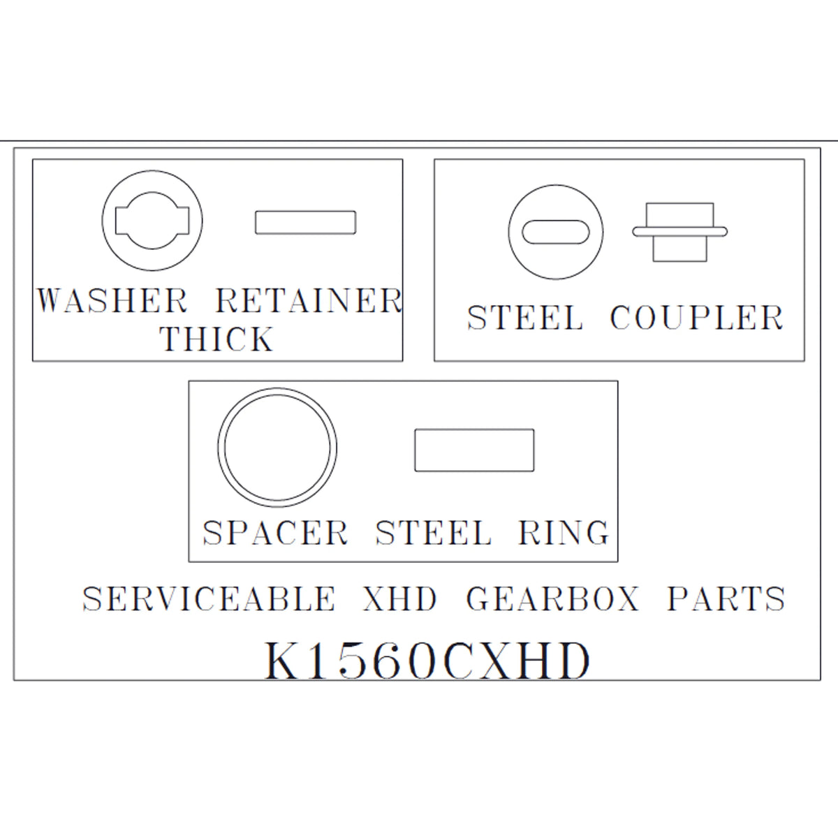 Hawk Enterprises K1560CXHD Steel Coupler Kit for the XHD Gearbox