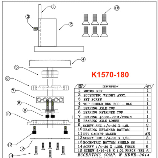 Hawk Enterprises K1570-180 floor machine part – front