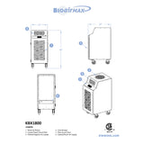 KwiKool KBX1800 BioAir Max – dimension and specification drawing