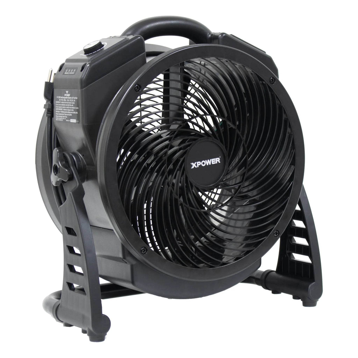 XPOWER M-25B Cordless Air Mover with Ozone Generator – 1200 CFM, 5000 mg/hr