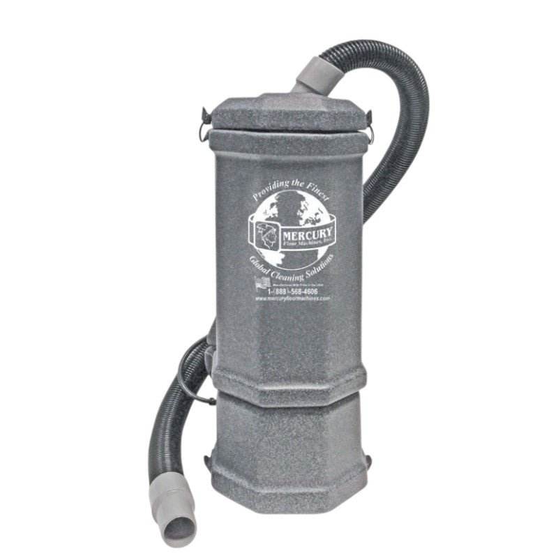 Mercury Floor Machines ACE 10 Quart Backpack Vacuum with 5-Piece Tool Kit - 2-Stage 1122 Watt Motor, 120 CFM - 88-8888 - Efficient Cleaning