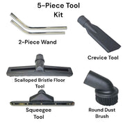 Mercury Storm Wet/Dry 20-Gallon Vacuum with 5-Piece Tool Kit - Chromed Steel Tank (WVC-20) - US Cleaning Tools