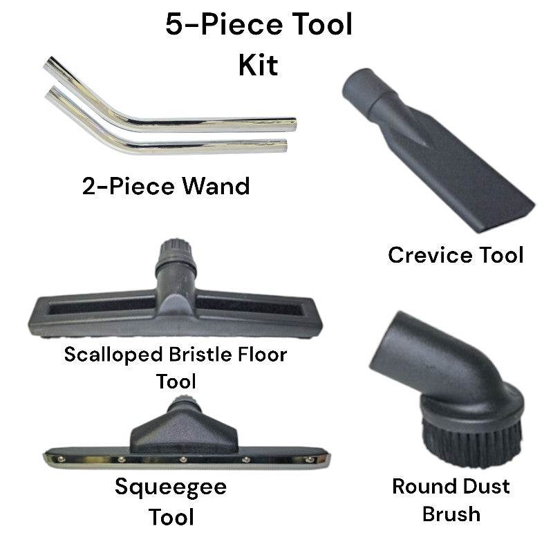 Mercury Storm Wet/Dry 20-Gallon Vacuum with 5-Piece Tool Kit - Chromed Steel Tank (WVC-20) - US Cleaning Tools