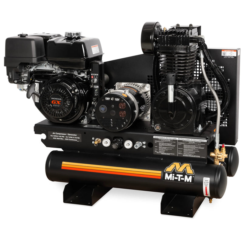 Mi-T-M AG2-SH13-08M1E Air Compressor / Generator – 8-Gal, 15.7 CFM, 4000W Gen