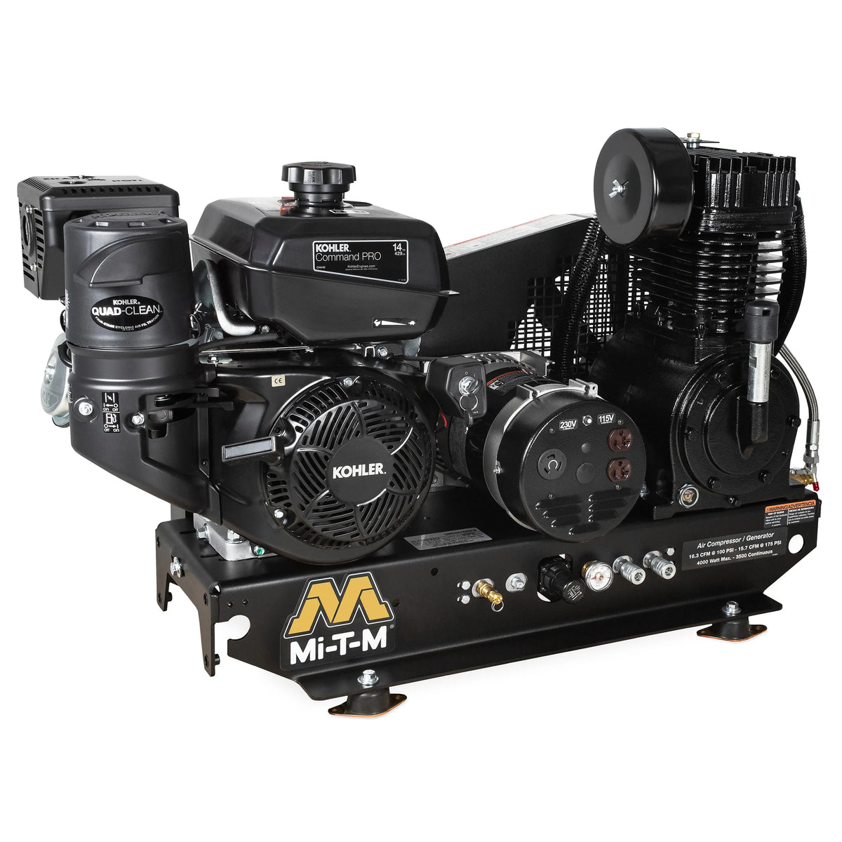 Mi-T-M AG2-SK14-B Air Compressor / Generator – 15.7 CFM @ 175 PSI, 4000 Watts