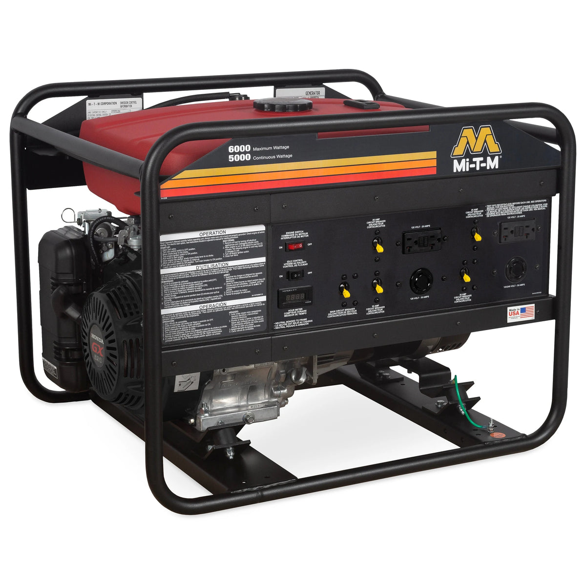 Mi-T-M GEN-6000-0MH0 Generator – 6000 watts, Honda