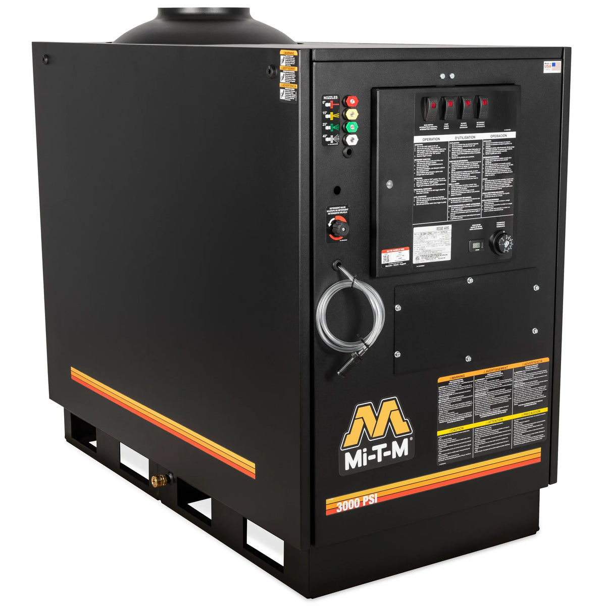 Mi-T-M HG-3004-1208 Natural Gas Hot Water Pressure Washer – 3000 PSI, 208V 1PH