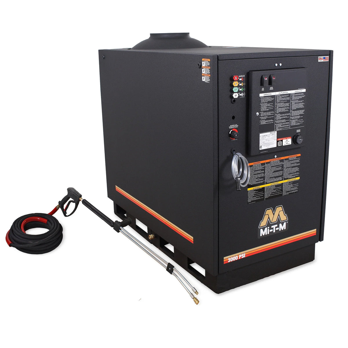 Mi-T-M HG-3004-3460 Natural Gas Hot Water Pressure Washer – 3000 PSI, 460V 3PH