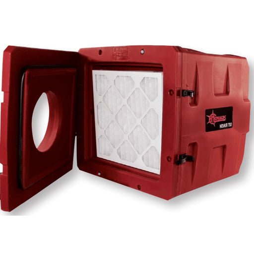 Novatek Novair 700 air scrubber — open filter compartment