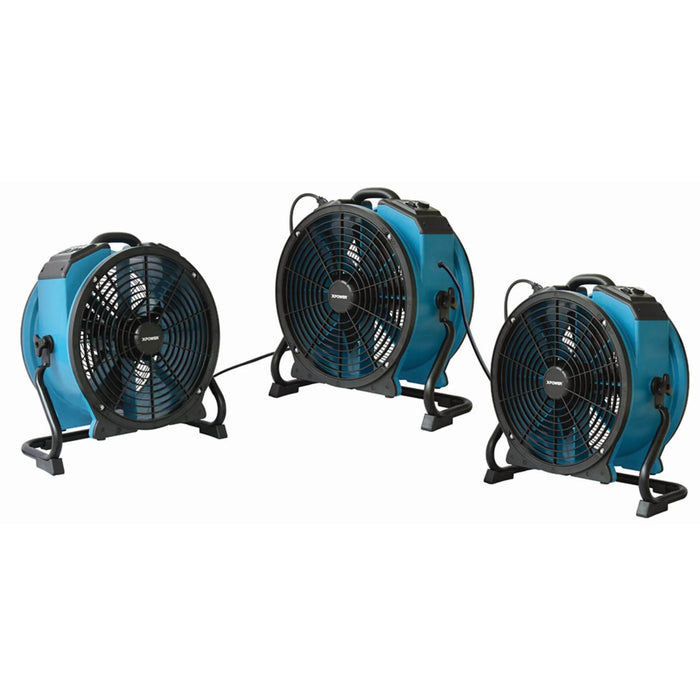 XPOWER X-47ATR Professional Sealed Motor Axial Fan (1/3 HP) Air Mover - US Cleaning Tools