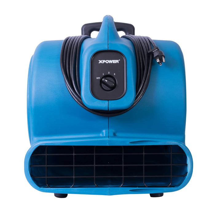 XPOWER P-800H 3/4 HP Air Mover with Telescopic Handle & Wheels - US Cleaning Tools
