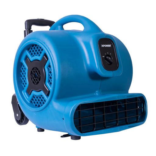 XPOWER P-830H 1 HP Air Mover with Telescopic Handle & Wheels
