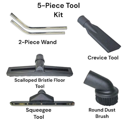 Mercury Storm Wet/Dry 20-Gallon Vacuum with 5-Piece Tool Kit - Chromed Steel Tank (WVC-20) - US Cleaning Tools