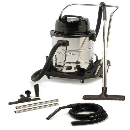 Powr-Flite PF55 20-Gallon Stainless Steel Wet/Dry Vacuum with accessories