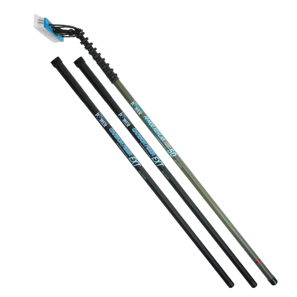 Pure Water Power 272-20-152 Kevlar Water Fed Pole – 60 Ft Reach, 11 Sections