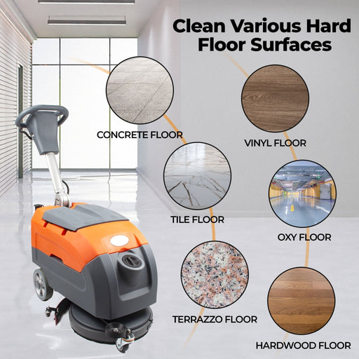 RT35 17" Walk - behind Floor Scrubber Machine, 19000 sqft/h, with Anti - Collision Wheel - SUNMAXSUNMAXFloor Scrubber Machine