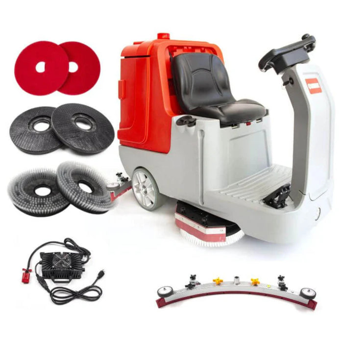 Sanitmax 34" Ride-On Floor Scrubber Dryer Machine