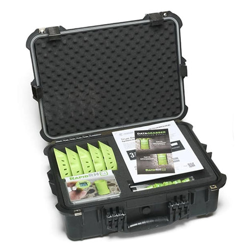 Wagner Meters Rapid RH L6 True Remote Monitoring kit – case open with contents